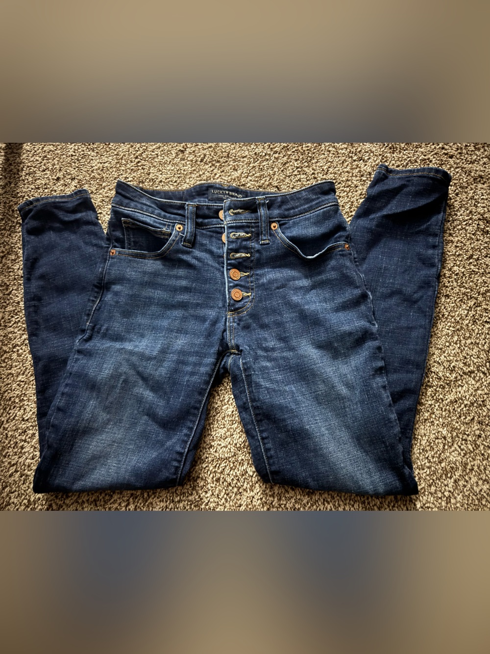 Lucky Brand High-Rise Dark Indigo Button-Fly Jeans